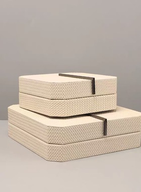 现代简约轻奢皮革首饰收纳盒