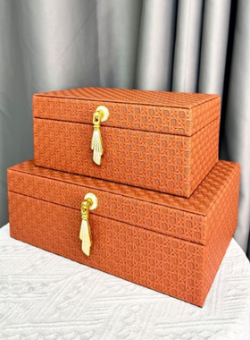 现代简约轻奢皮革首饰收纳盒
