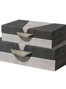 现代新中式皮革装饰盒摆件