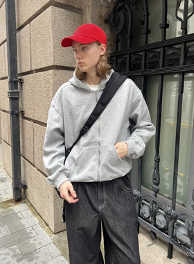 EMP重磅400G美式复古短款BOXY连帽卫衣男女Cleanfit拉链开衫外套