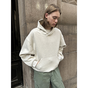 EMP 复古百搭纯色连帽套头卫衣男女Cleanfit情侣帽杉 重磅420G美式