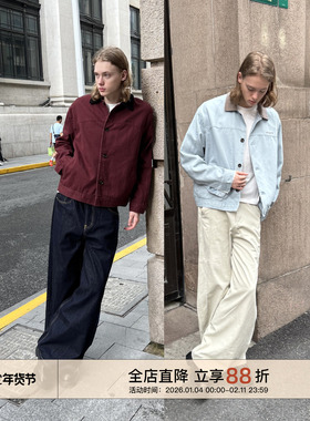 EMP 美式复古巴恩风底特律灯芯绒领工装夹克男女cleanfit开衫外套