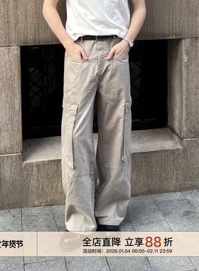 EMP美式复古New Vintage多口袋直筒宽松伞兵裤男女休闲工装裤