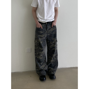 Studio 男女Cleanfit休闲裤 美式 裤 复古多口袋直筒迷彩工装 EMP