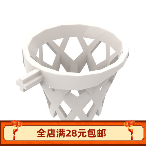MOC 11641中国国产小颗粒拼插积木配件 带轮轴的运动篮球框