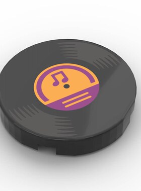 小颗粒积木MOC 14769pr1252 102488 pb571 2*2印刷音符唱片零配件