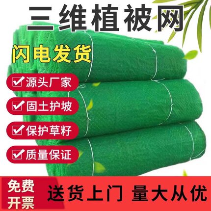 三维植被网垫植草坪固土网生态园林厂家绿化土工护坡公路高速边坡