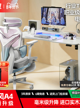 傲风A4 电竞桌椅套装电脑桌智能升降桌家用实木书桌台式办公桌子