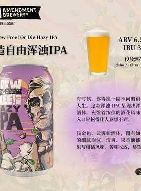 美国进口精酿啤酒第21修正案酿造自由浑浊IPA罐装啤酒