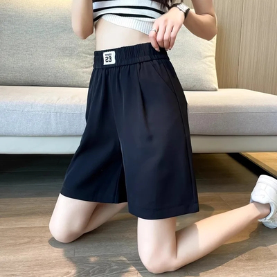 冰丝西装阔腿短裤女夏薄款休闲裤