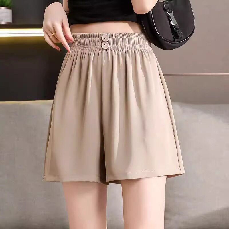 冰丝西装阔腿短裤女夏薄款大码胖mm宽松显瘦垂感高腰运动休闲裤子
