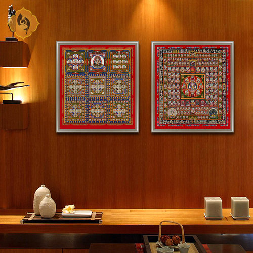 工笔国画佛像唐卡金刚胎藏界曼陀罗客厅玄关书房佛堂供奉画框挂画