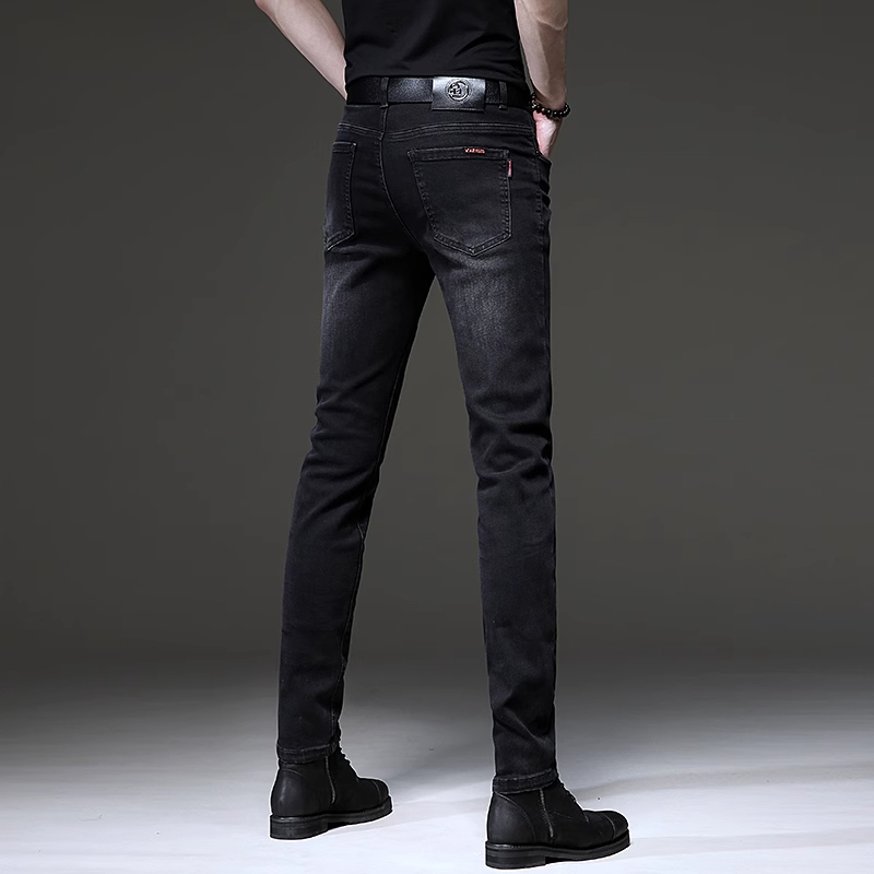 2025春季新款高端黑色牛仔裤男