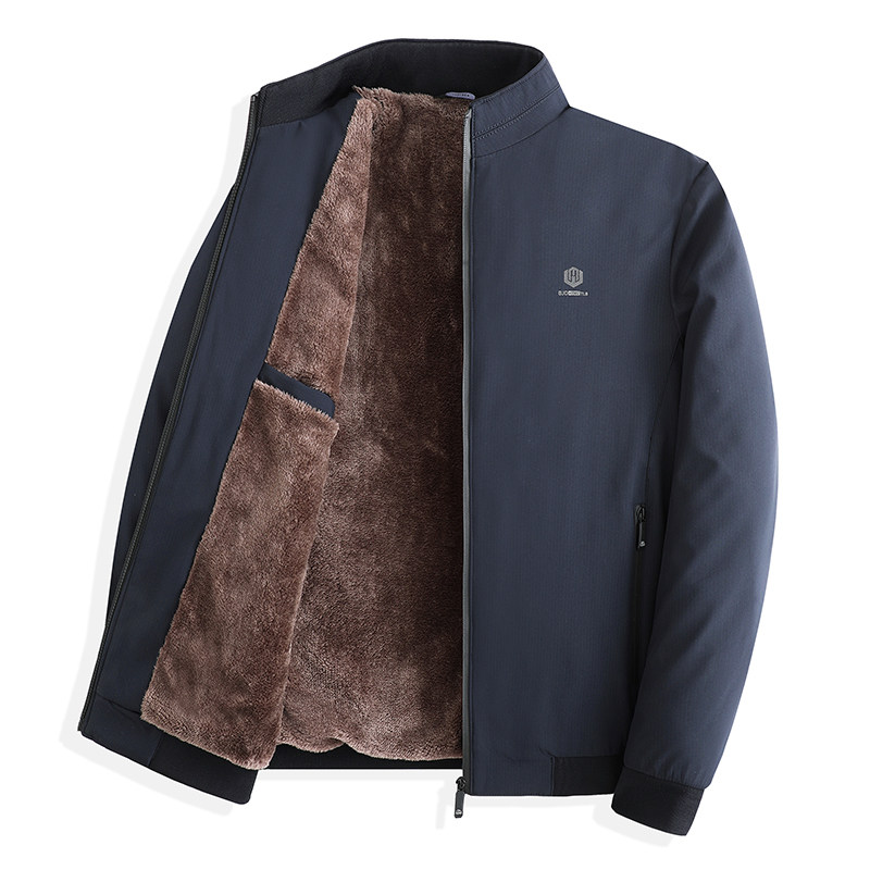 秋冬款加绒外套男款2025冬季新款中年男士休闲夹克爸爸上衣服保暖