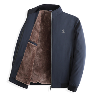 秋冬款加绒外套男款2025冬季新款中年男士休闲夹克爸爸上衣服保暖