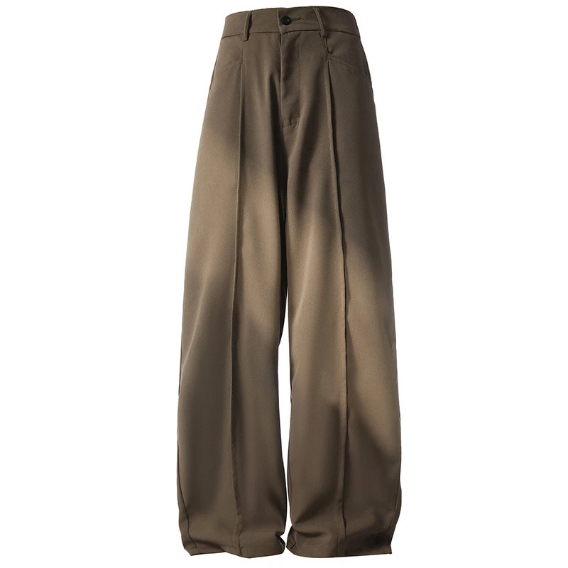 秋季直筒阔腿裤子男款百搭纯色黑色宽松休闲长裤男生西装长款潮流