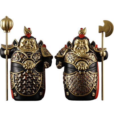 护宅新中式风电视柜哼哈二将摆件