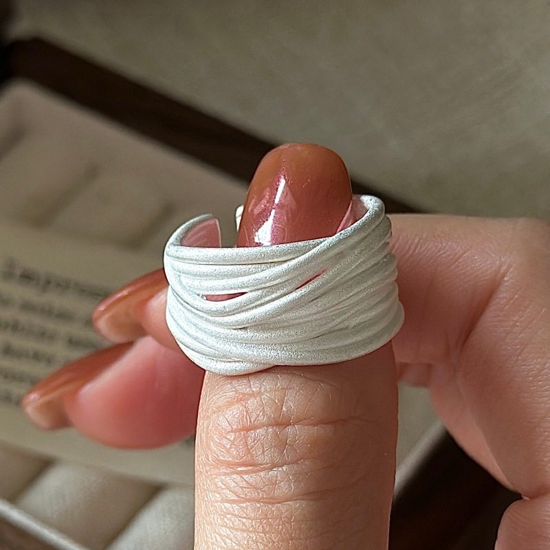 S925纯银韩版小众设计感复古简约多层线条戒指韩国风烧白指环,饰品/流行首饰/时尚饰品新,银饰戒指,淘宝优惠券,粉丝福利购,淘宝优惠卷