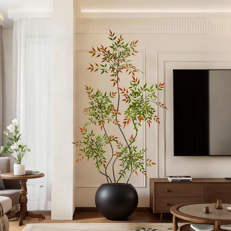 仿真绿植秋色南天竹客厅电视柜