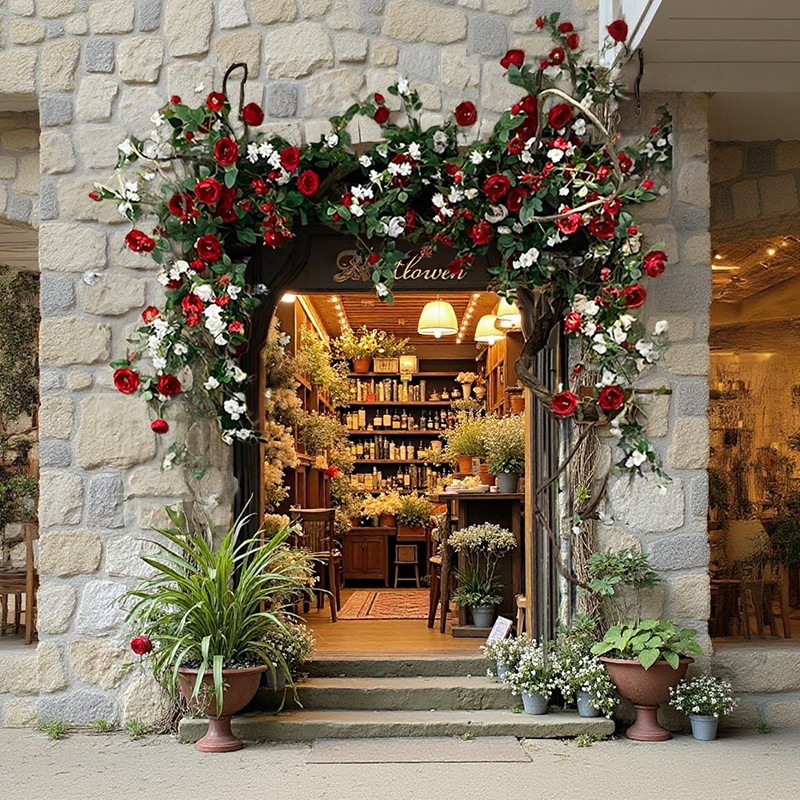 仿真玫瑰花网红背景墙装饰