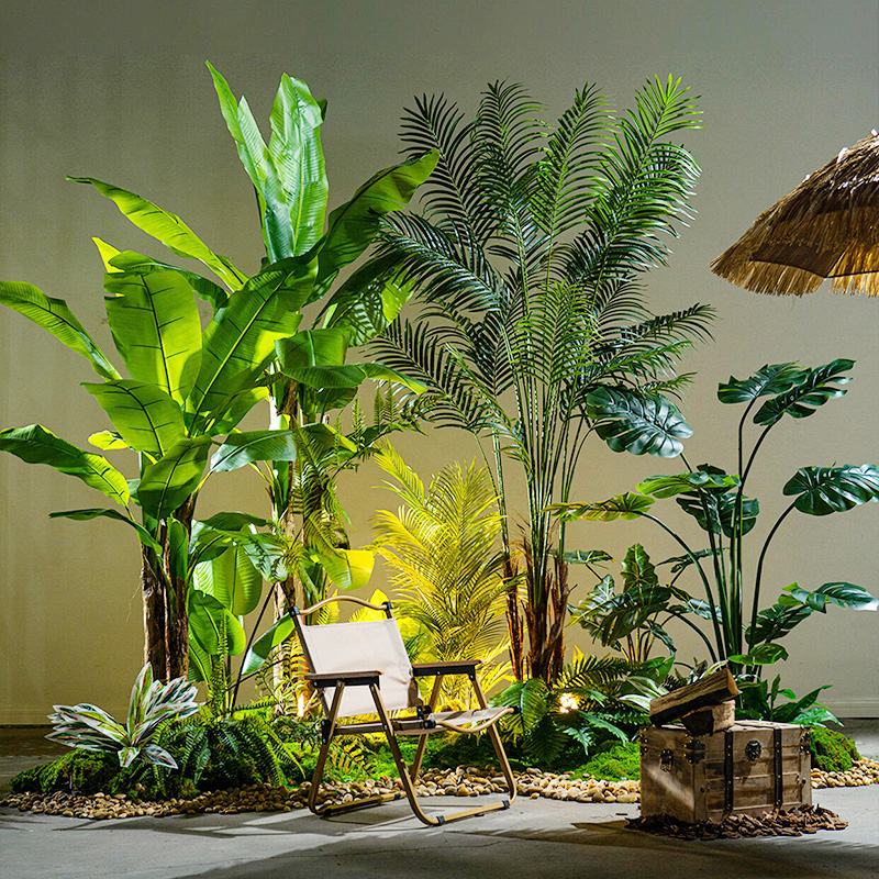 仿真绿植大型室内组合造景热带假植物商场景观假树盆栽装饰摆件