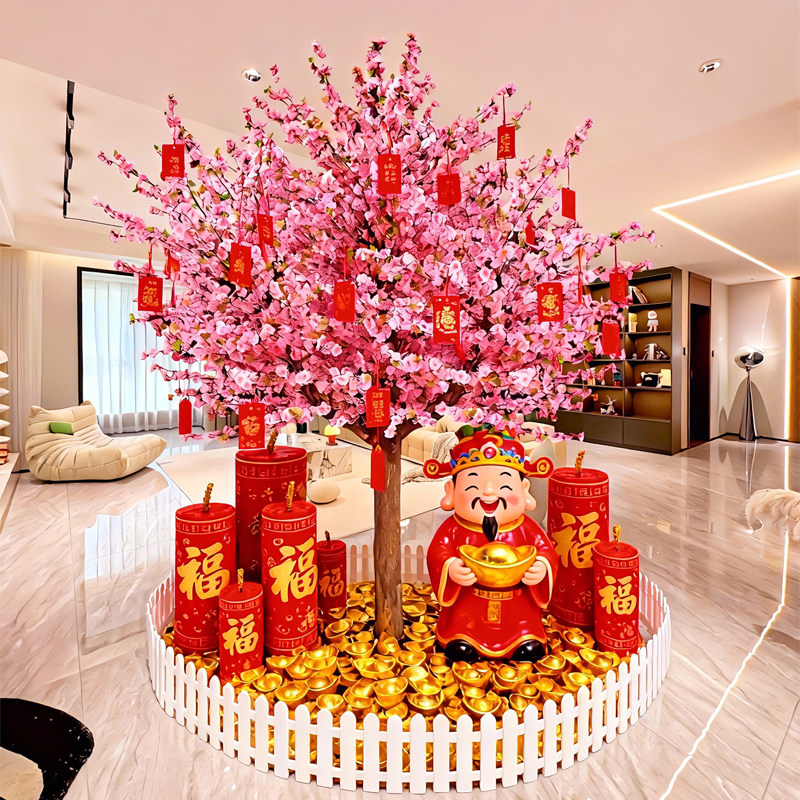 马年新年装饰品氛围场景办公室布置2026许愿树春节商场酒店红包,家居饰品,仿真植物盆景,淘宝优惠券,粉丝福利购,淘宝优惠卷