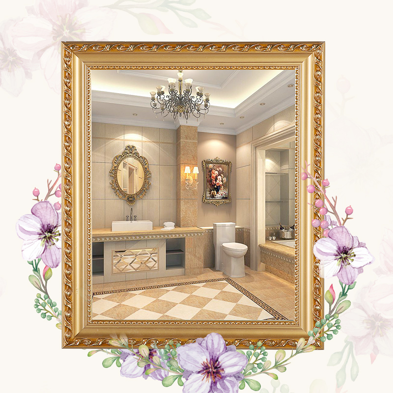 ŷʽʵľճÌùÔ¡ÊÒ¾µ×Ó»¯×±ÊáױϴÊÖ¼ä²ÞËùÎÀÉú¼äÌùǽ´ø¿òÃâ´ò¿×¾µ