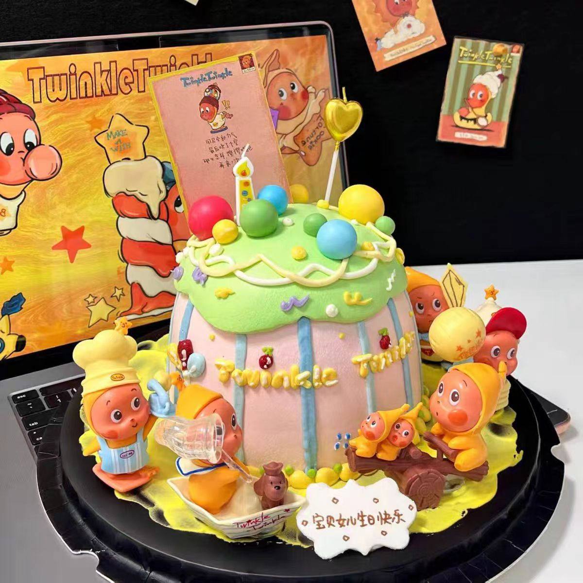 卡通吹泡泡星星人儿童生日派对烘焙装扮跷跷板星星人蛋糕装饰摆件,节庆用品/礼品,蛋糕/烘焙装饰用品,淘宝优惠券,粉丝福利购,淘宝优惠卷