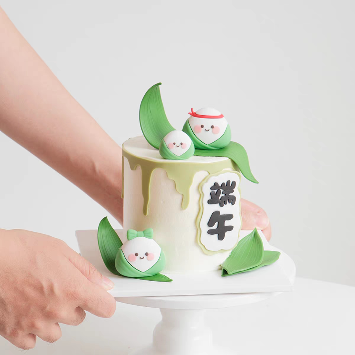 包邮网红国风可爱软胶小粽子卡通赛龙舟插件端午节蛋糕装饰摆件
