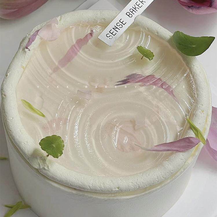网红水波纹涟漪硅胶模具蛋糕装饰摆件夏季荷花雨天甜品烘焙摆件