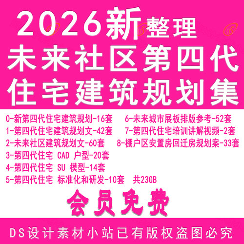 D933-未来社区第四代住宅建筑规划设计文CAD户型设计SU模型设计