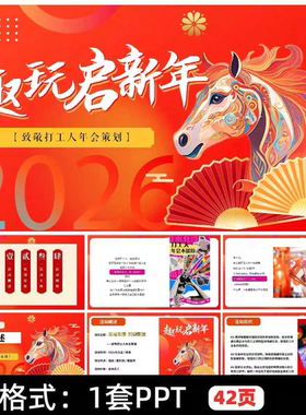 2026马年企业公司致敬打工人年会活动策划方案橙色系PPT模版