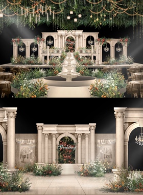 o137欧式复古城堡婚礼效果图psd源文件欧式建筑素材欧式教堂婚礼