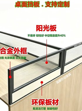 办公室桌面铝合金防掉落隔音屏风