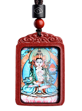 朱砂虚空藏菩萨属牛虎本命佛吊坠