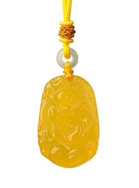 黄玉髓十二生肖男士钥匙扣护身符