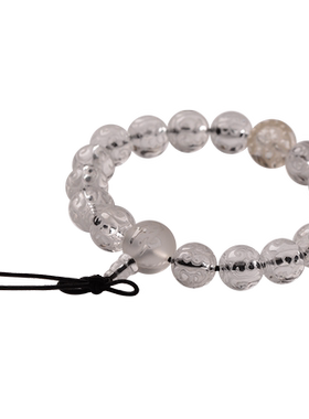 透明原石单圈手串水晶饰品回纹珠