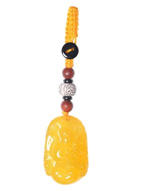 玉髓汽车钥匙扣属猴礼物黄玛瑙