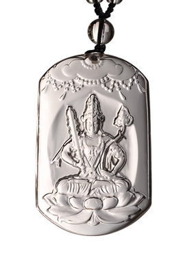 天然白水晶本命佛吊坠男属牛虎女