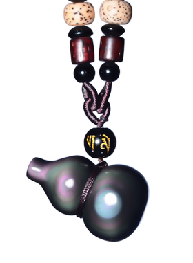 天然彩虹眼水晶饰品黑曜石葫芦