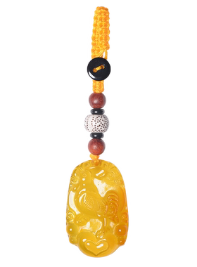 汽车钥匙扣生肖鸡护身符玛瑙玉石