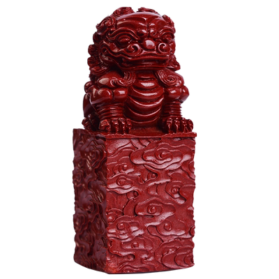 高含量紫金砂原石朱砂狮子摆件印章招财醒狮家居办公室装饰品礼物