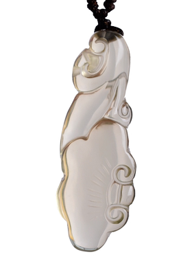 天然黄水晶本命年如意吊坠