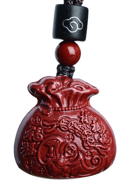 本命年保真朱砂钱袋子吊坠男女款