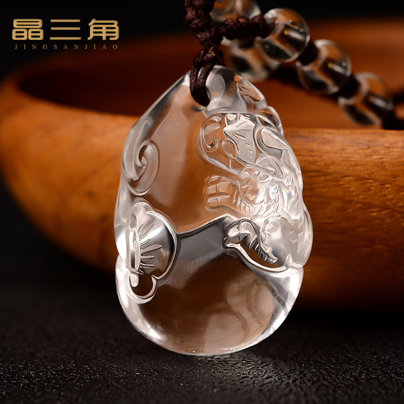 天然白水晶葫芦貔貅吊坠男款项链女项坠情侣招财皮丘护身符挂件