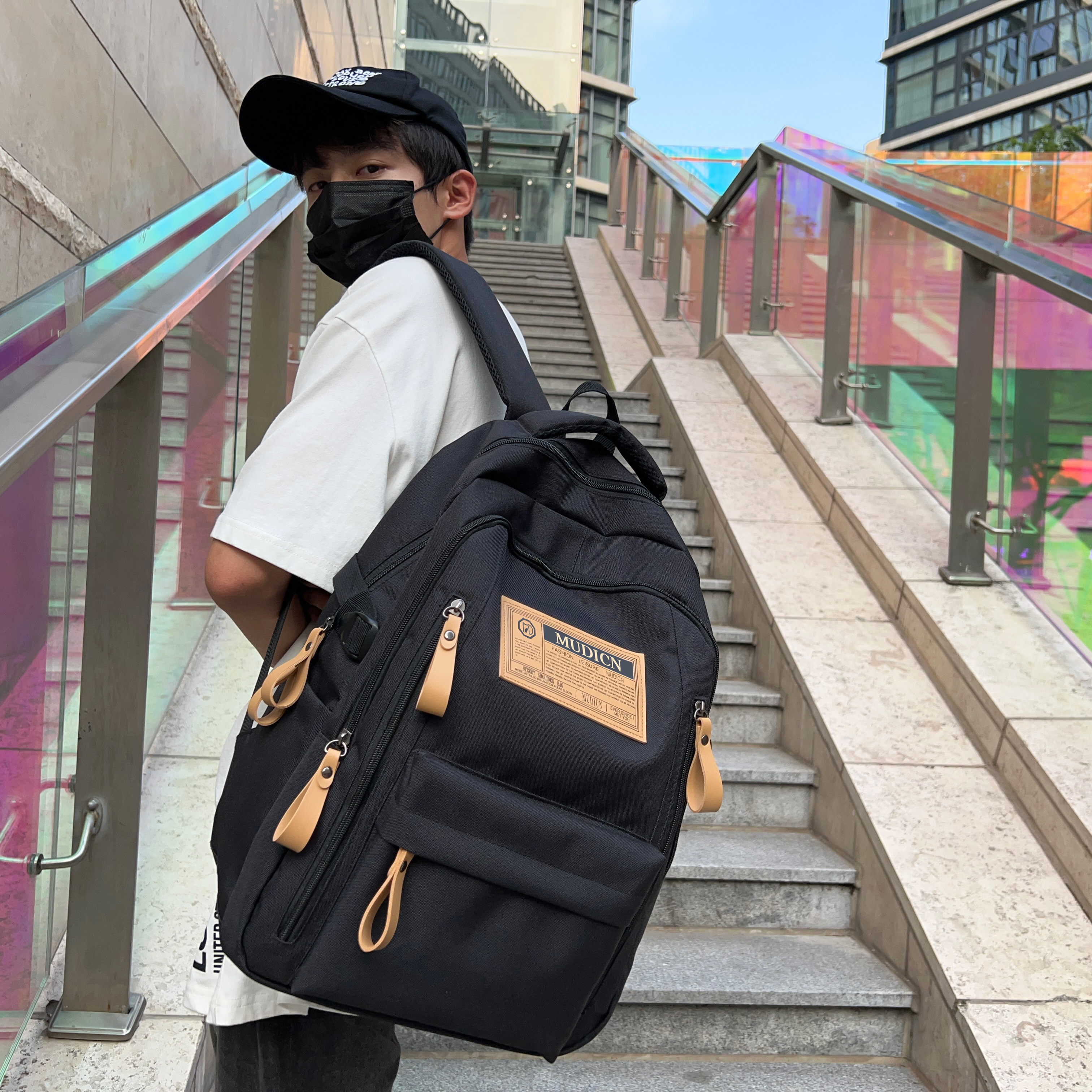 双肩包男士简约百搭大容量电脑旅行背包女初中生高中大学生书包男,箱包皮具/热销女包/男包,双肩背包,淘宝优惠券,粉丝福利购,淘宝优惠卷