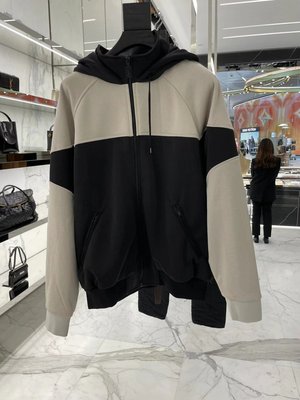 Saint Laurent 男士黑白拼色连帽卫衣 2023秋冬正品代购754100Y37