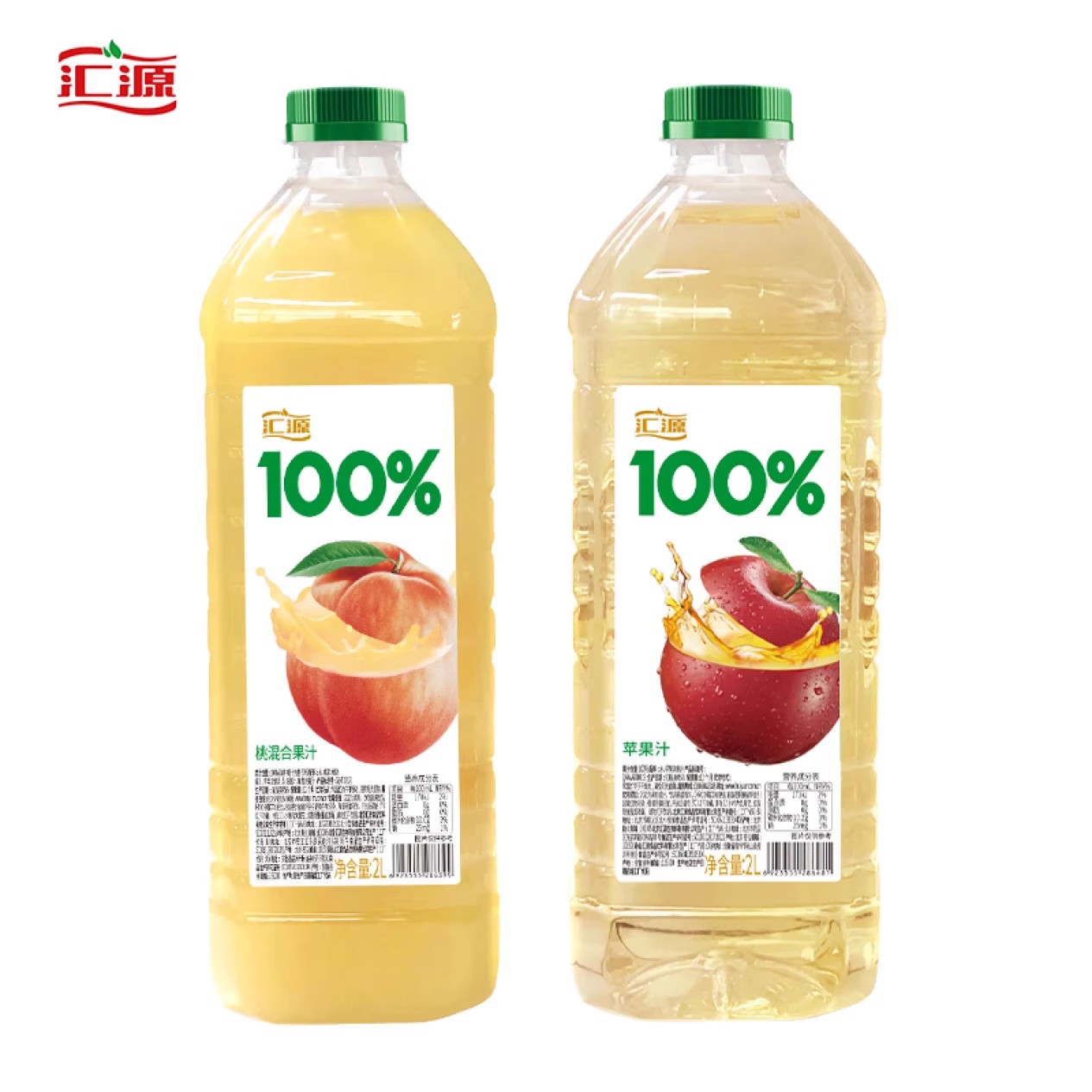 汇源100%果汁桃汁混合果汁饮料2L