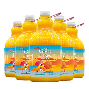 上好佳大湖100%橙汁苹果汁果汁饮料2Lx6瓶装婚宴生日聚餐整箱