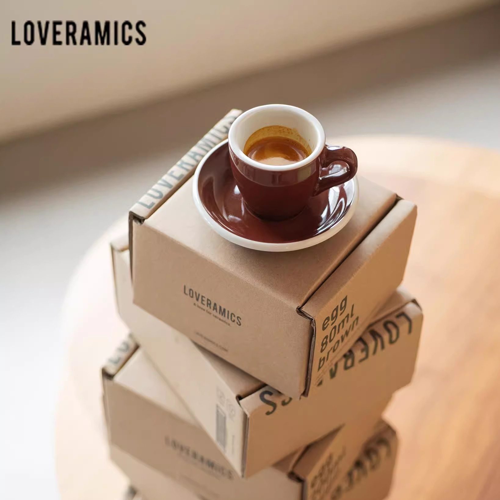 爱陶乐官方[鸡蛋型]80ml常规色世界拉花大赛指定杯碟Loveramics